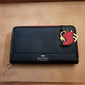 Juicy Couture Black Wallet with Red Accent